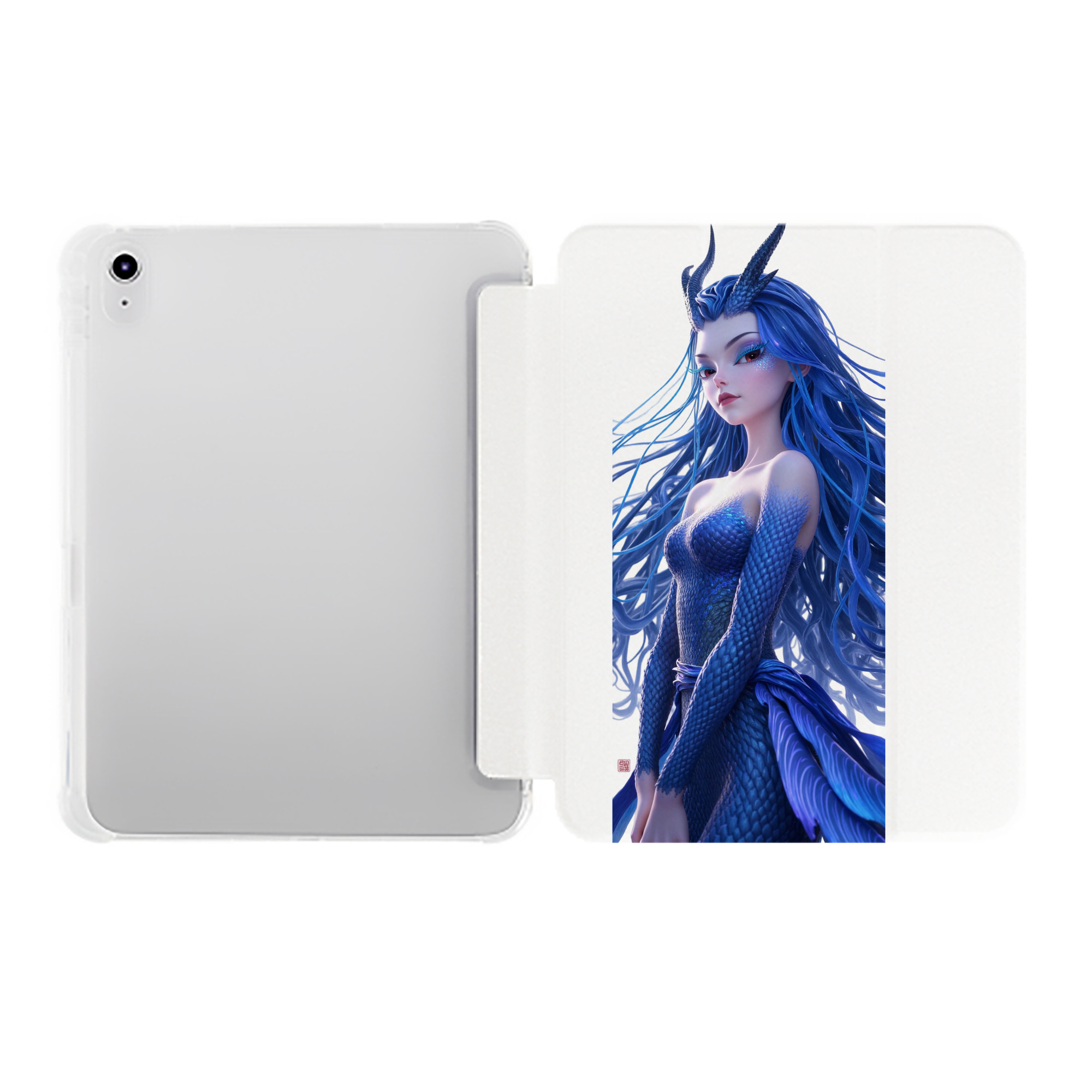 （画像用） Ne Zha 2 ナタ 魔童の大暴れ IPad ケース ペン収納付き 三つ折りスタンド PUレザー×シリコン 対応機種9.5/10.5/10.9インチ